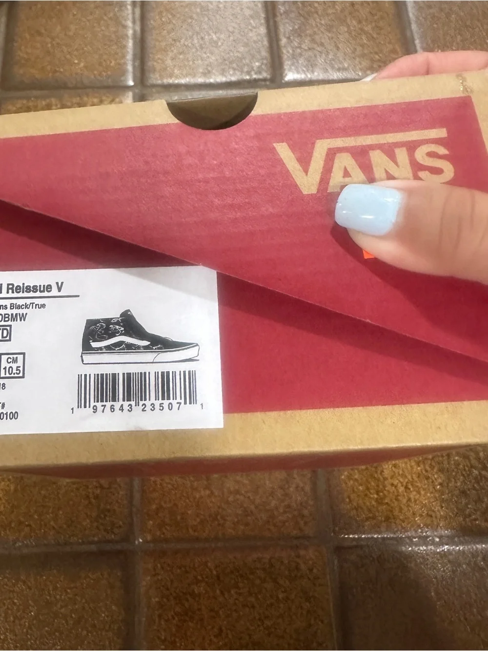 NWT Vans Baby Black & White High-Top Velcro Sneakers with Print